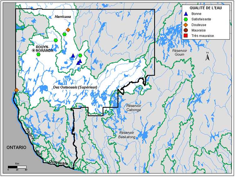 Carte 3.1 : Qualit de leau des rivires de la rgion de lAbitibi-Tmiscamingue