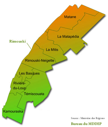 Rgion du Bas-Saint-Laurent: Carte : Ministre des Rgions